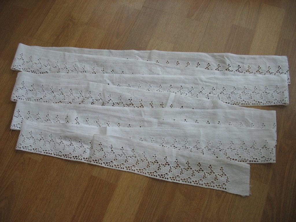 Restant Broderie Anglaise Kant Ruches voor Manchet Kraag ✨, Hobby en Vrije tijd, Naaien en Fournituren, Ophalen of Verzenden, Nieuw