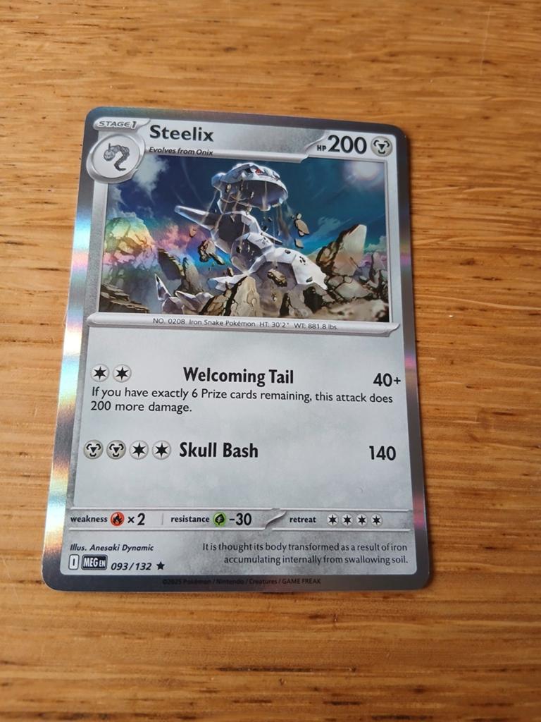 Pokémon Kaart Steelix 093/132 MEGA EX, Hobby en Vrije tijd, Verzamelkaartspellen | Pokémon, Zo goed als nieuw, Losse kaart, Foil