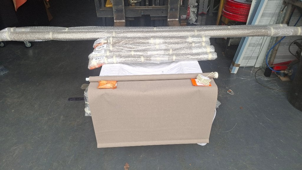 7x BECE Rolgordijnen Linnen Licht / Soft bruin / Taupe NIEUW, Huis en Inrichting, Ophalen, Bruin, ., Nieuw