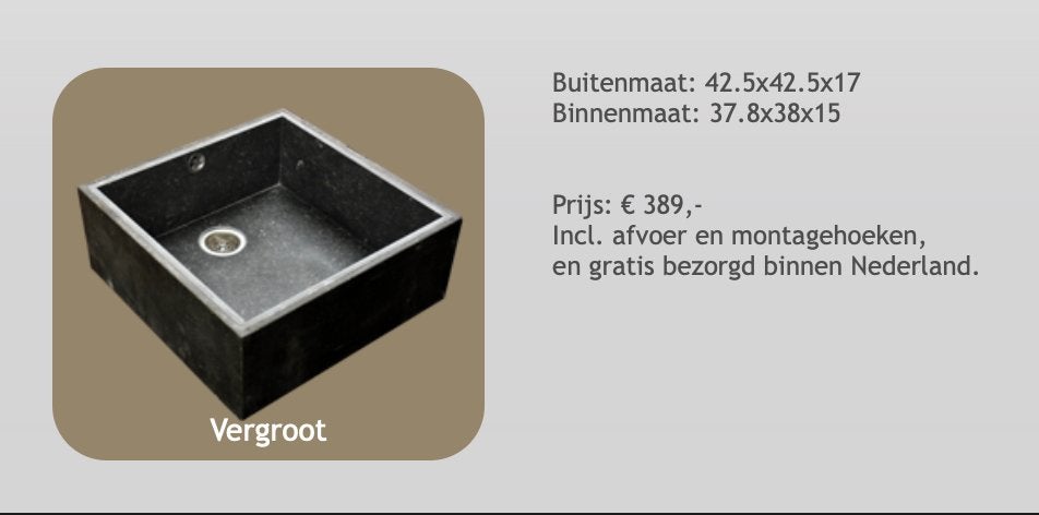 Betonnen/ tegel spoelbak met afvoer en montagehoeken, Overige typen, Nieuw, Ophalen of Verzenden, Steen/keramiek