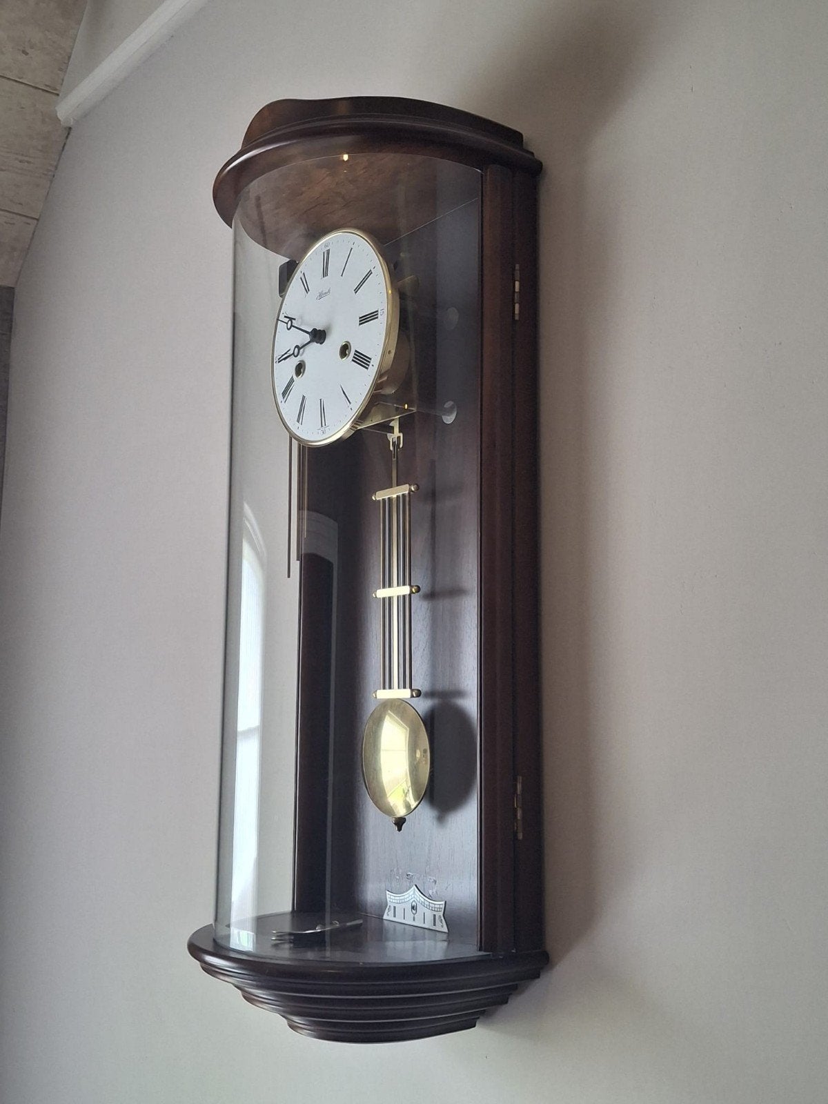 Wandklok met slinger, Ophalen, Bruin, Analoog, Zo goed als nieuw