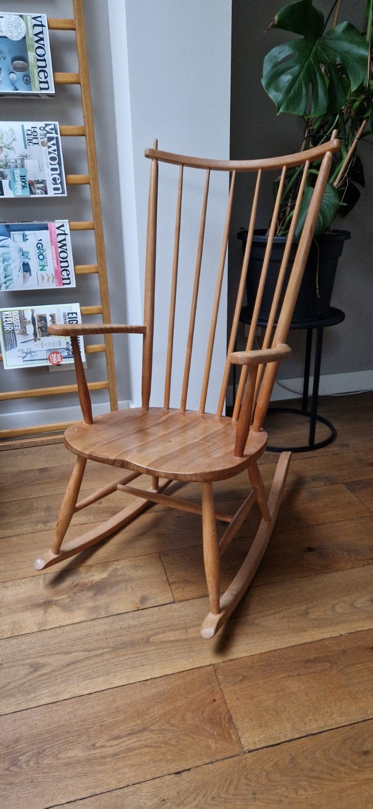 vintage schommelstoel hout, Ophalen, Huis en Inrichting