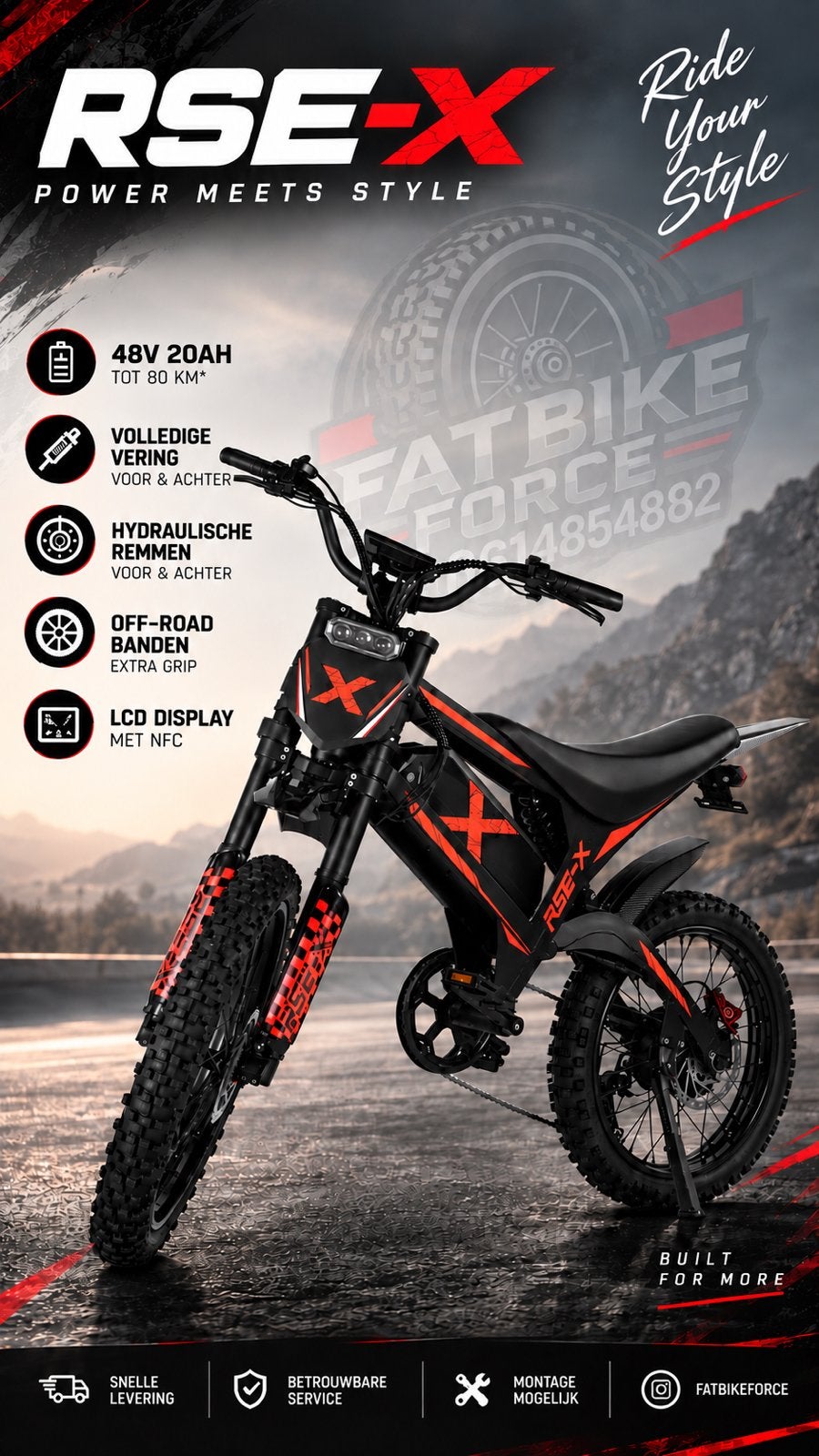 Fatbike RSE-X Skinnybike | NIEUW| NFC | Hydraulisch | ‼️, Ophalen of Verzenden, Nieuw