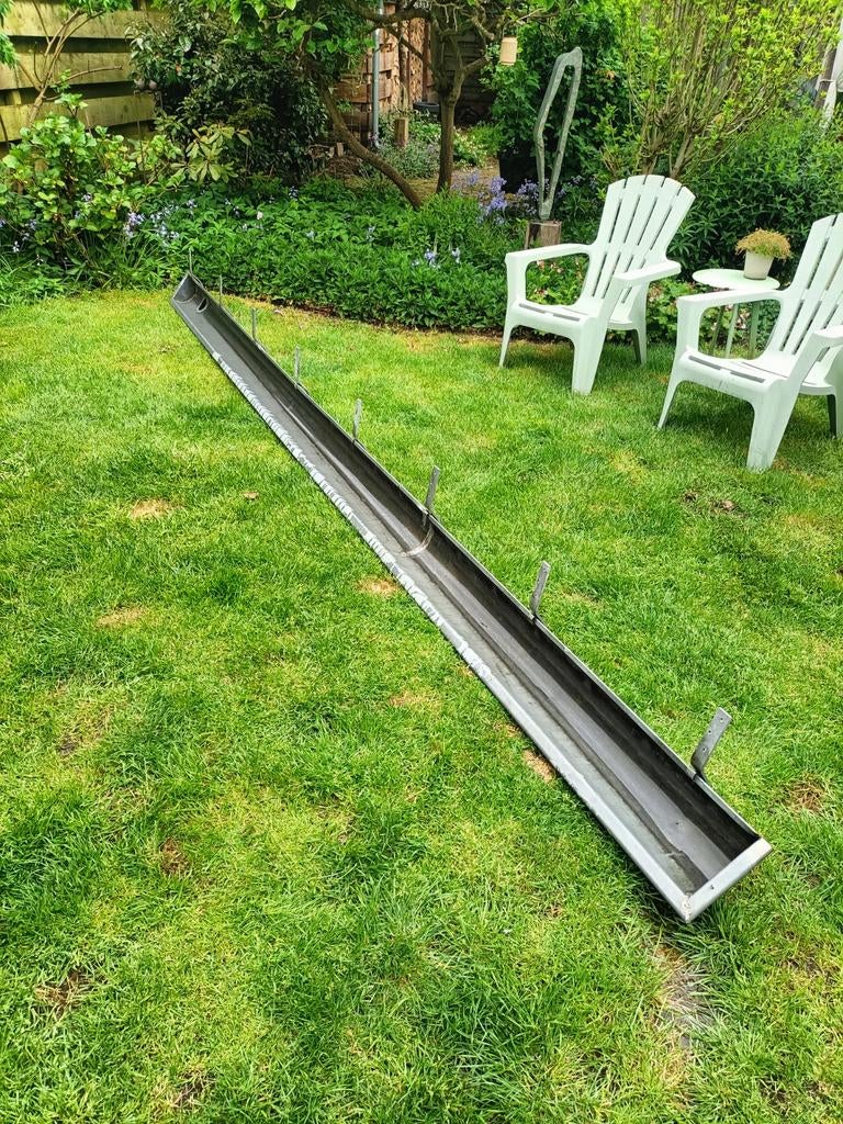 Zinken dakgoot met beugel te koop 435 x20, Ophalen, Overige typen, Minder dan 5 m², Metaal