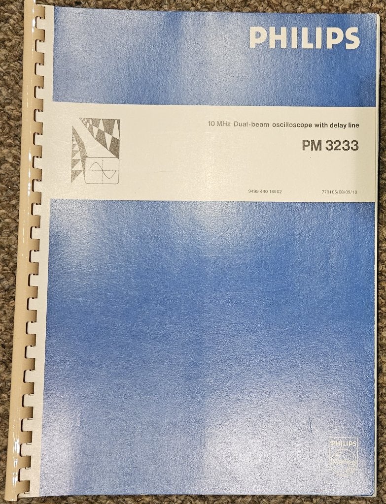 Philips PM3233 Oscilloscope User en Service Manual, Verzenden, Zo goed als nieuw, Toebehoren