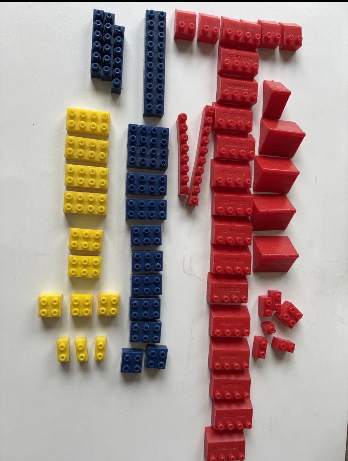 Vintage bouwstenen set MONTINI - rood, geel, blauw, Ophalen of Verzenden, Gebruikt, Overige merken