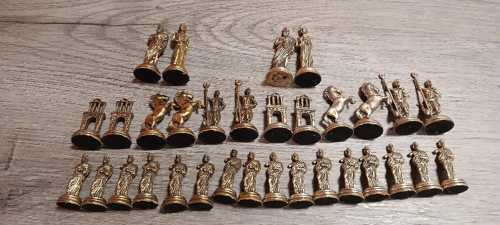 Luxe Schaakstukken Griekse Mythologie & Romeins, Een of twee spelers, Ophalen of Verzenden, Gebruikt, Onbekend