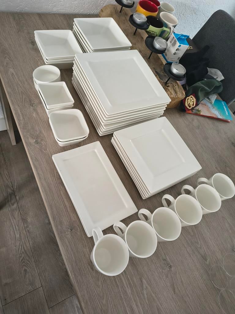 Witte servies set, Dieren en Toebehoren, Vogels | Toebehoren, Ophalen