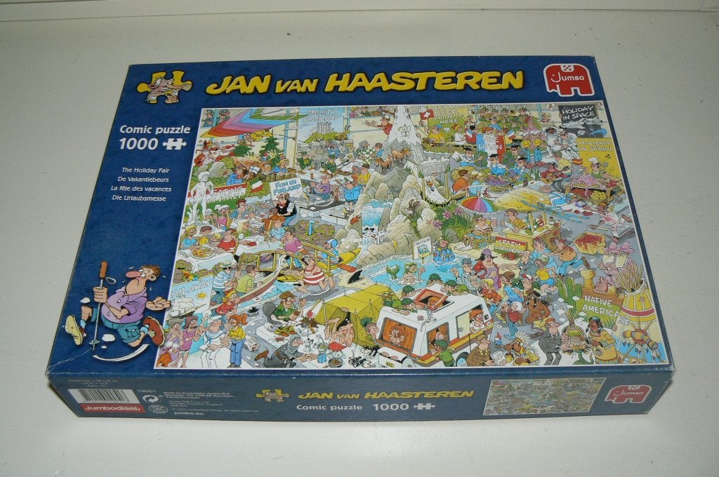 Jan van Haasteren De Vakantiebeurs. 1000 stukjes Jumbo 19051, Ophalen of Verzenden, 500 t/m 1500 stukjes, Zo goed als nieuw, Legpuzzel