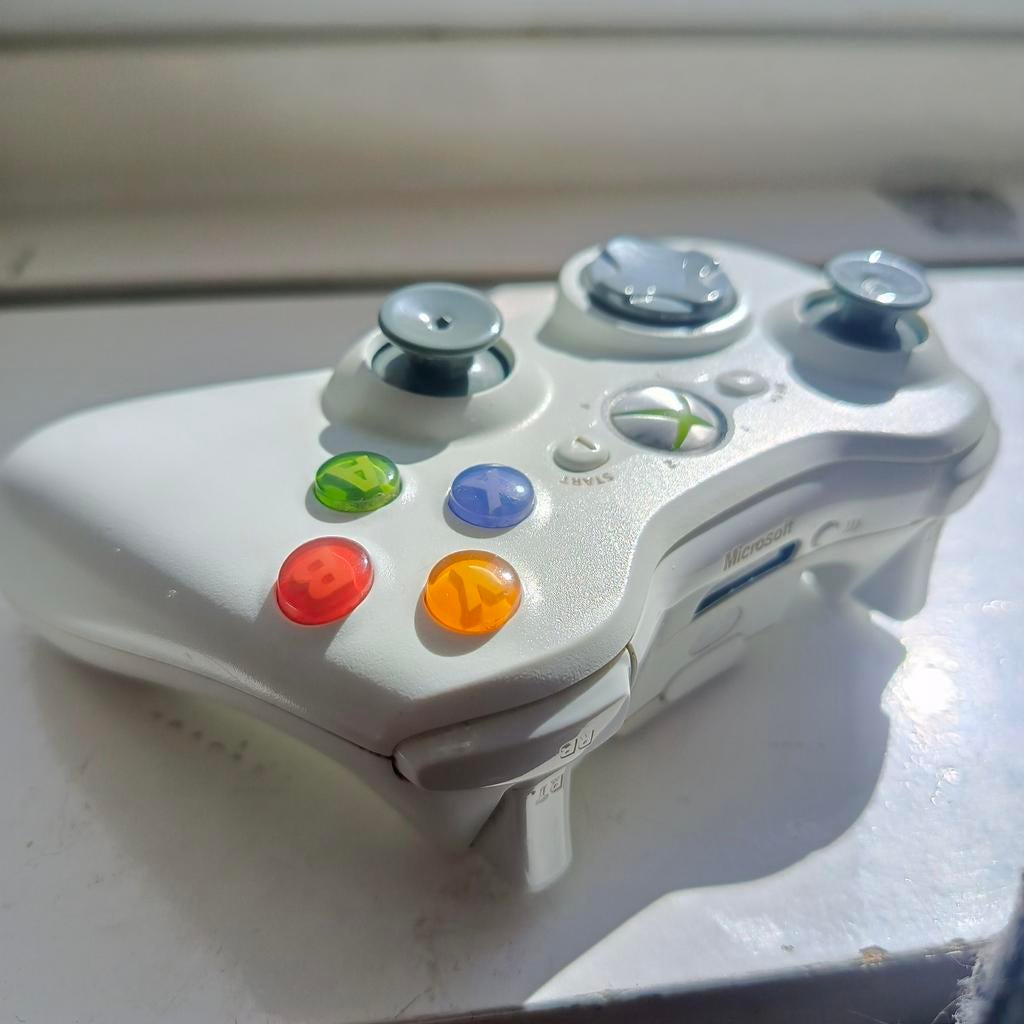 Draadloze Xbox 360 Controller - Wit, Gebruikt, Ophalen of Verzenden, Controller, Xbox 360