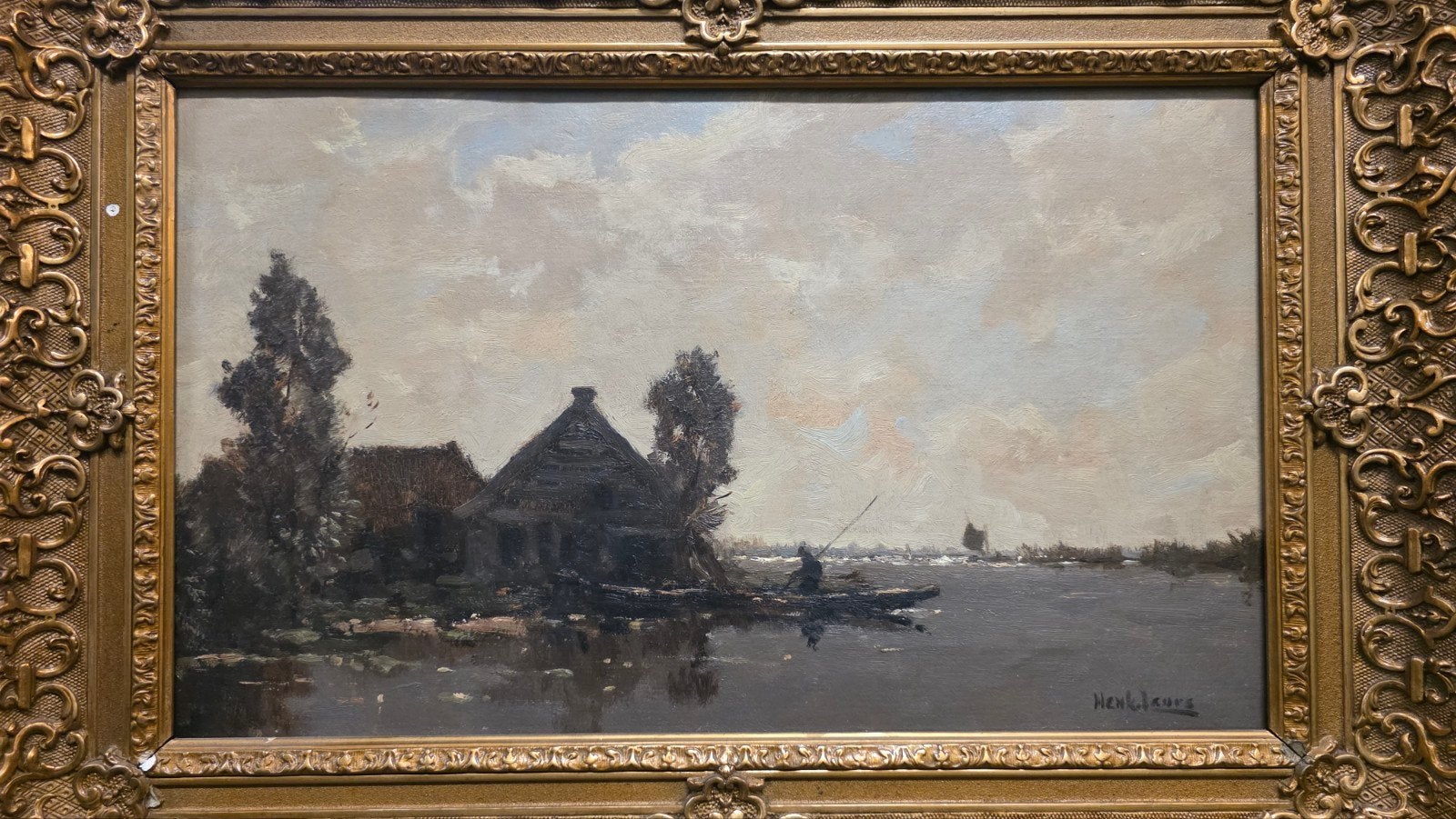 mooi groot antiek schilderij Henk Leurs, Ophalen