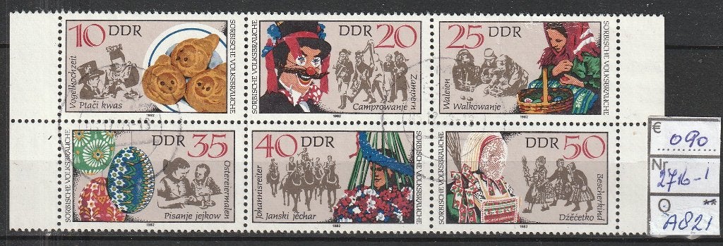 DDR Volksgebruiken Michel 2716-21 Nr.A821g, Verzenden, DDR, Gestempeld