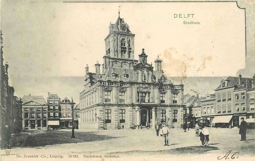 380-635-015 Delft Stadhuis, Verzenden, Voor 1920, Zuid-Holland