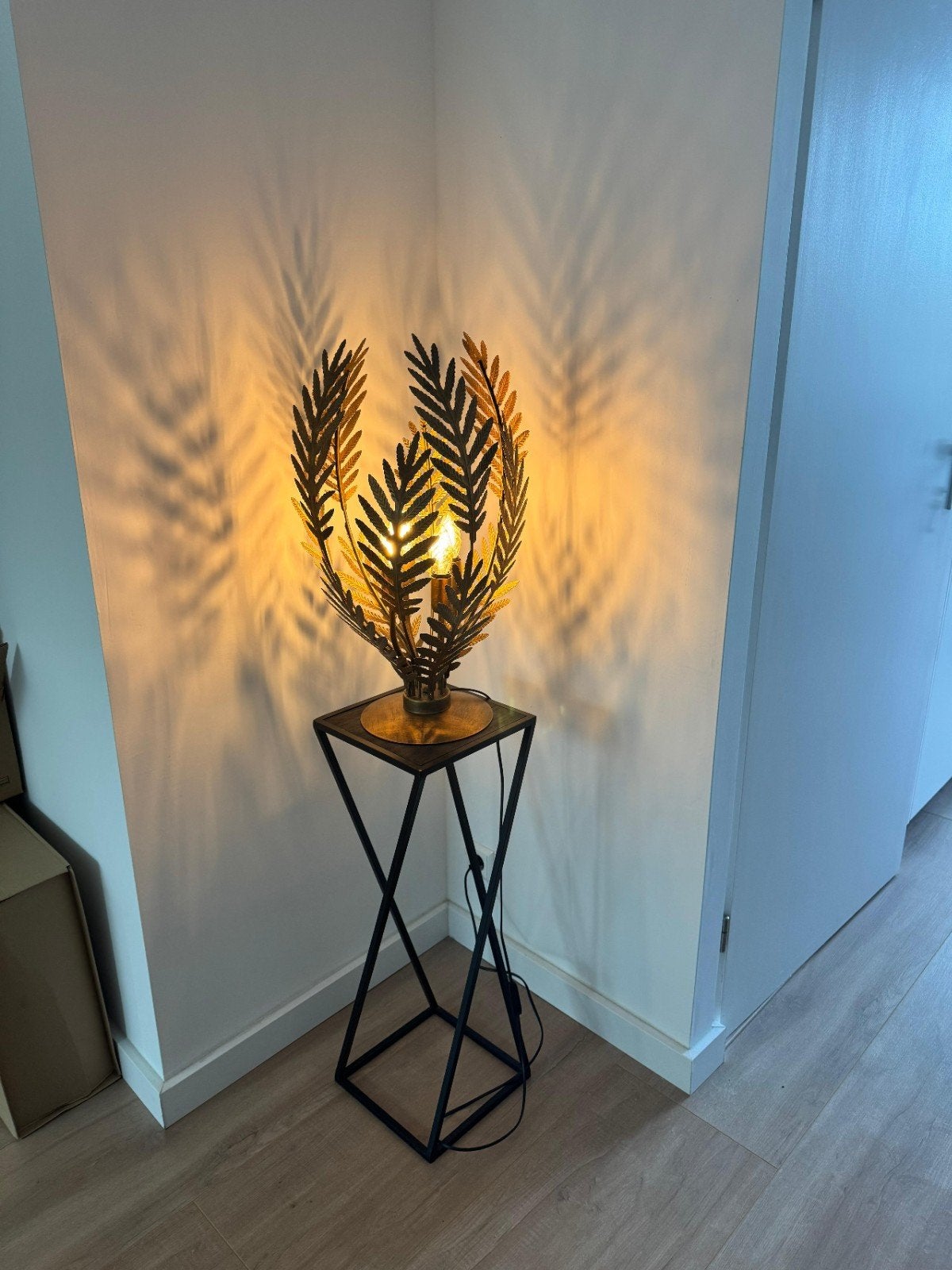Vintage tafellamp goud Botanica, Ophalen, Zo goed als nieuw