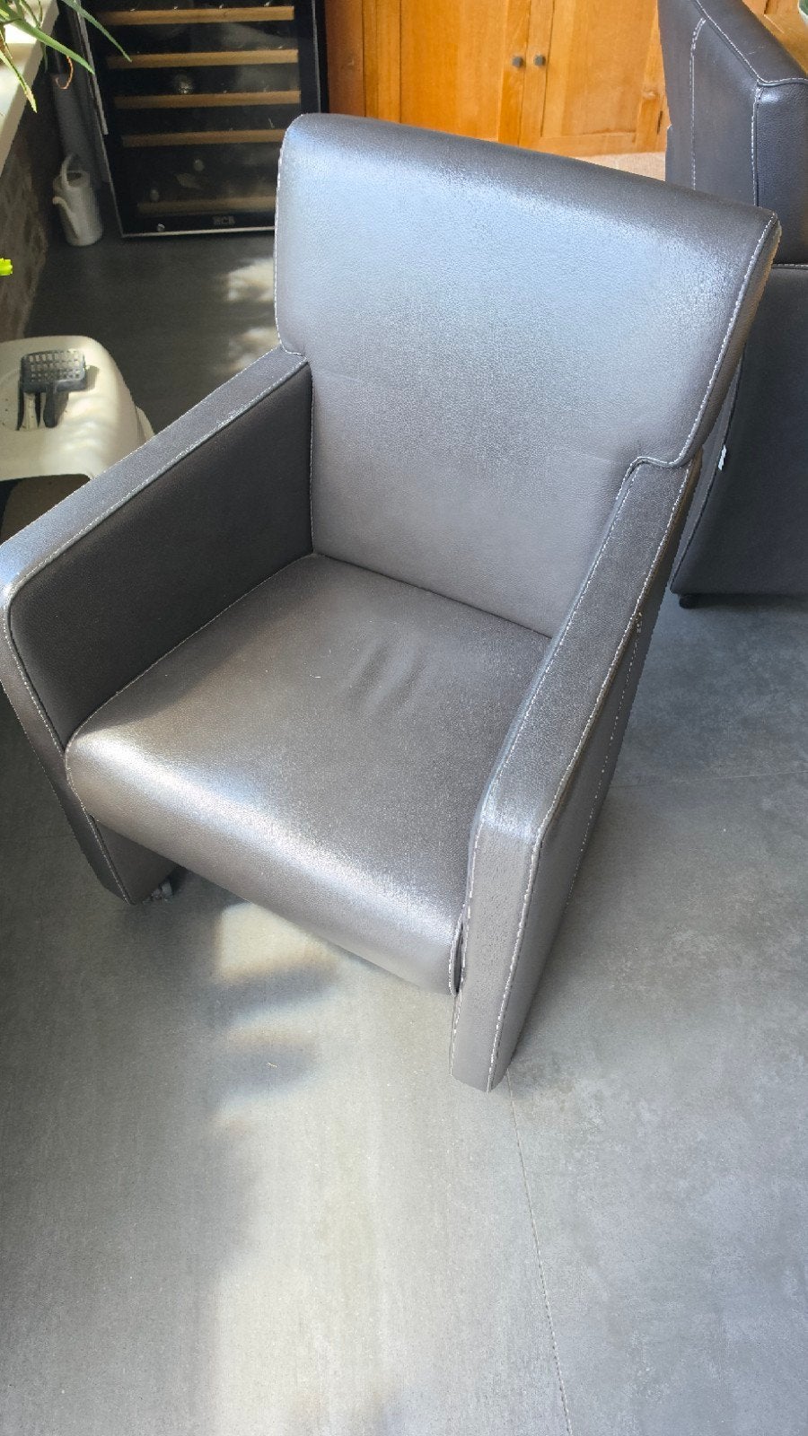 6 mooie leren Chateau d'ax eetkamerstoelen, Ophalen, Kunststof, 75 tot 100 cm, Zo goed als nieuw