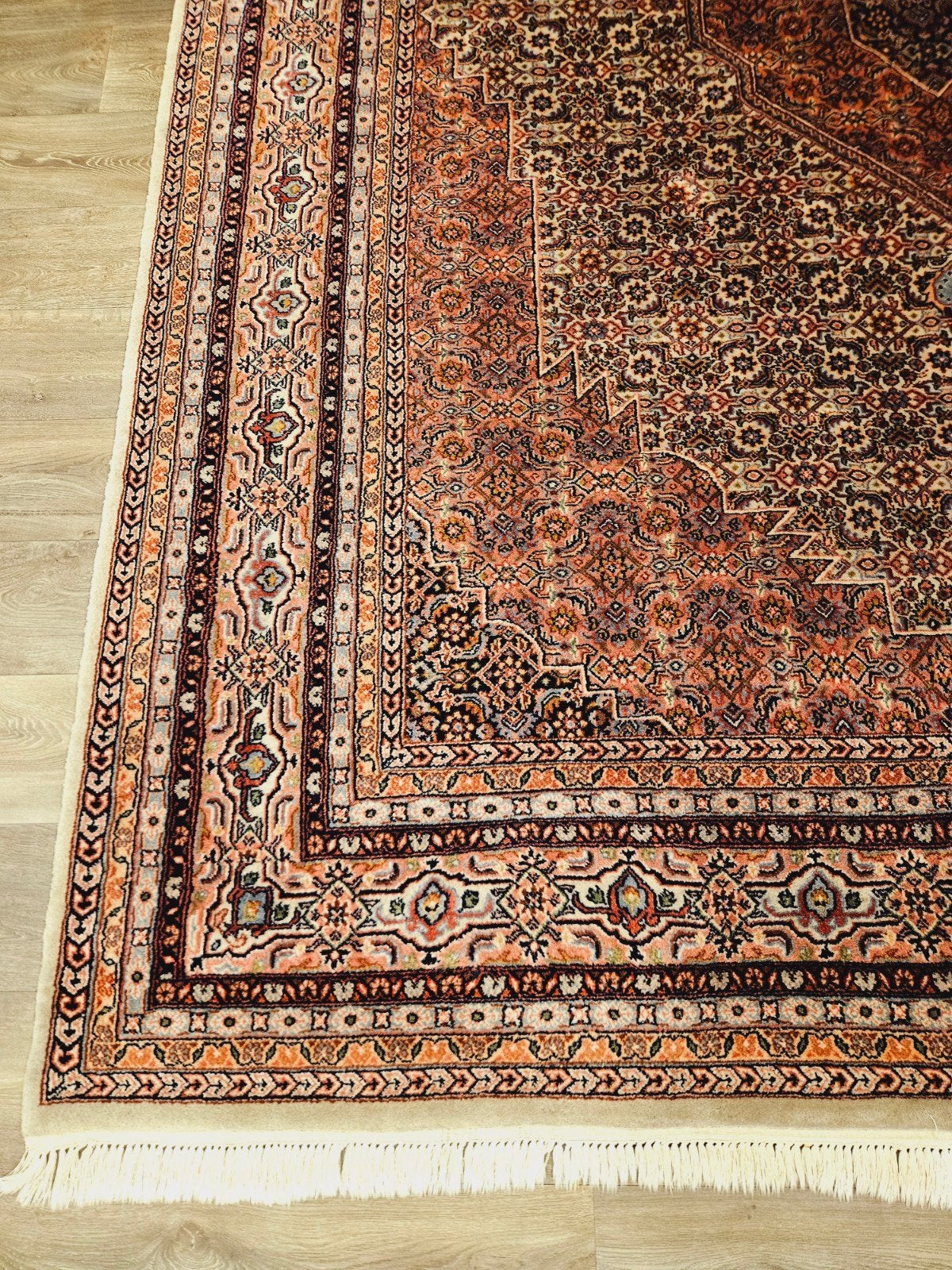 Perzisch Handgeknoopt Bidjar Tapijt. prachtige kleuren., Crème, Perzisch, 200 cm of meer, Ophalen of Verzenden