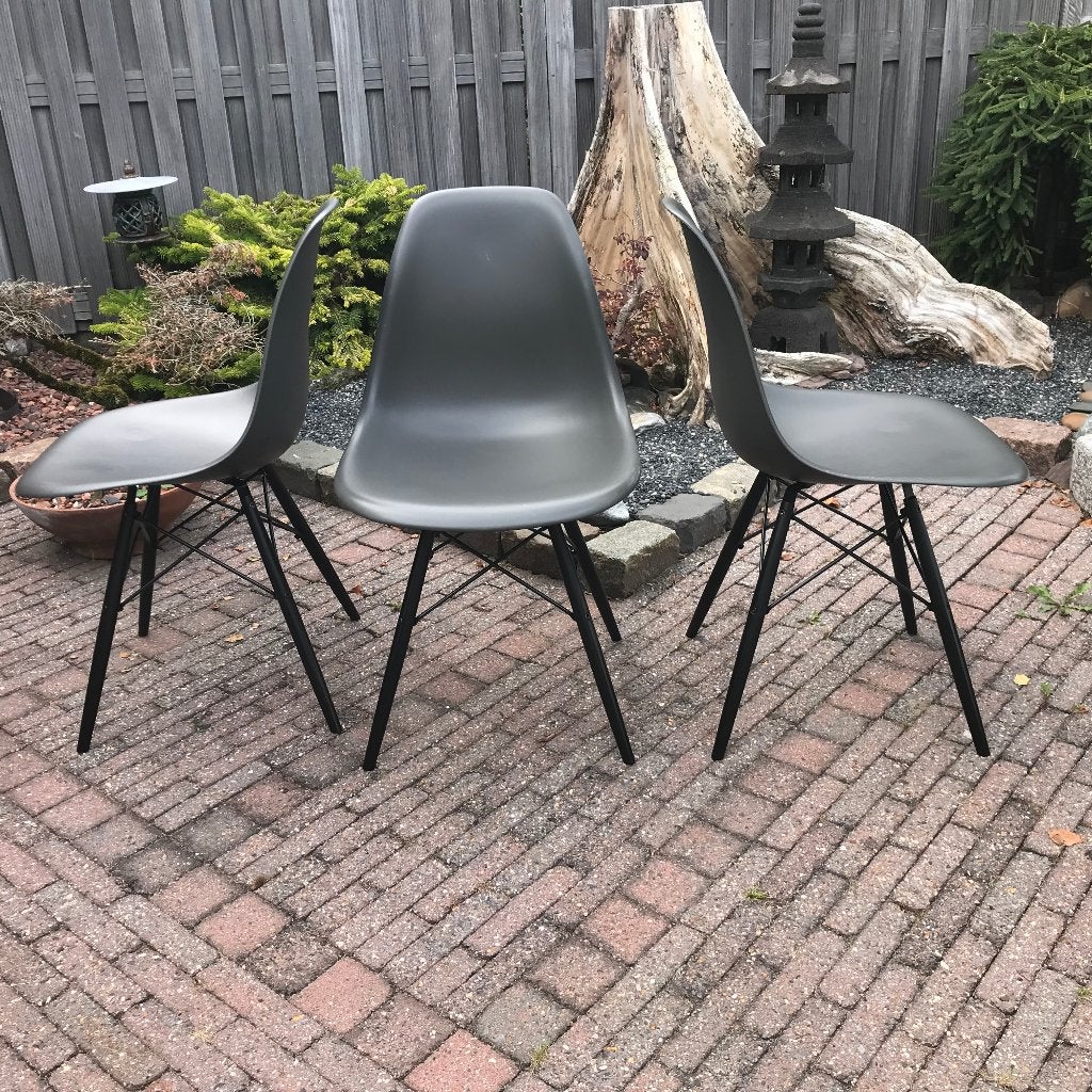 3  Vitra DSR Eames plastic chair design stoel, Ophalen, Gebruikt, Wit, Nvt