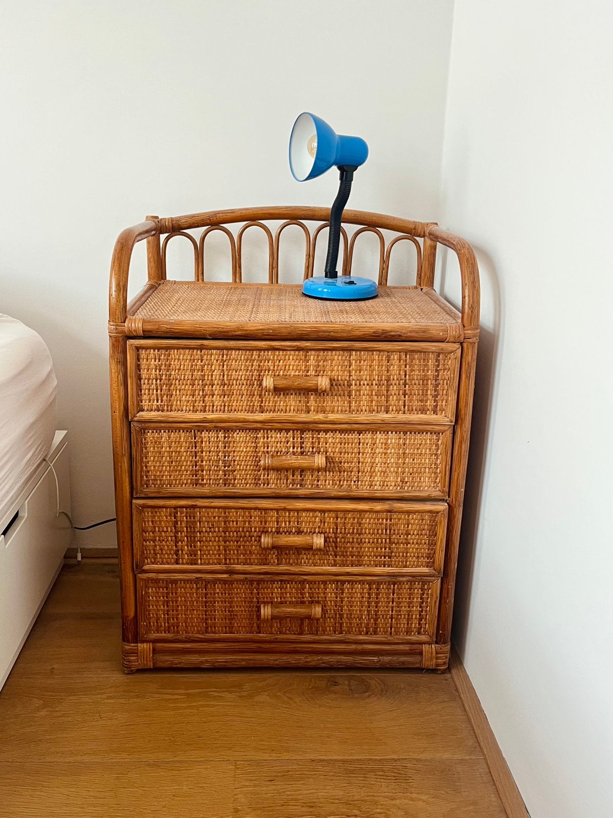 Vintage rotan ladekastje, Ophalen, Gebruikt, Overige materialen, Vintage