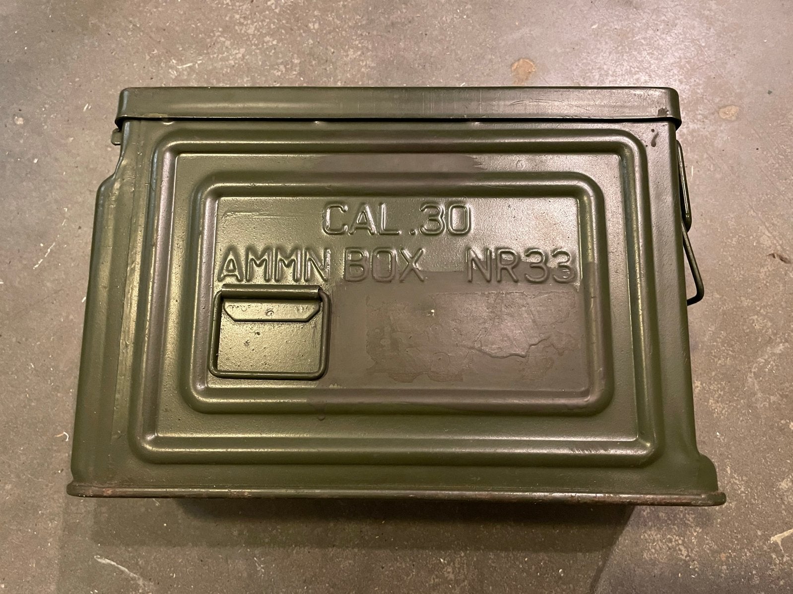 Metalen munitiekist Cal .30 AMMN BOX NR33, Ophalen of Verzenden, Landmacht, Overige gebieden, Kist of Geocache