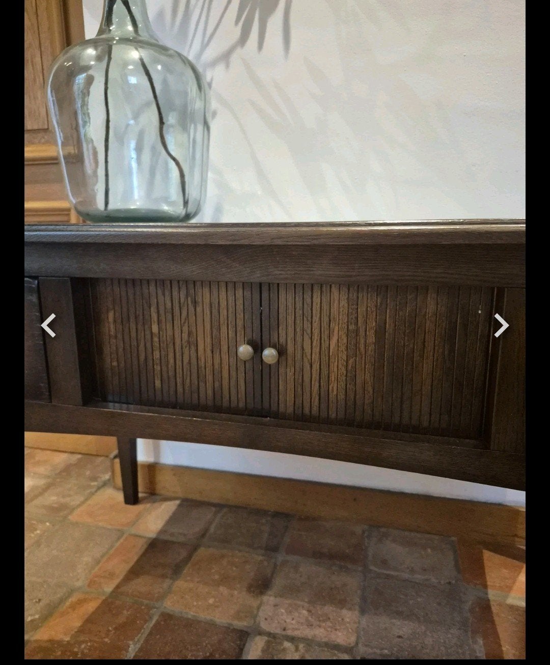 Engels Massief Houten Dressoir / sidetable met rol Deurtjes, Ophalen of Verzenden, Zo goed als nieuw, Overige houtsoorten, 50 tot 75 cm