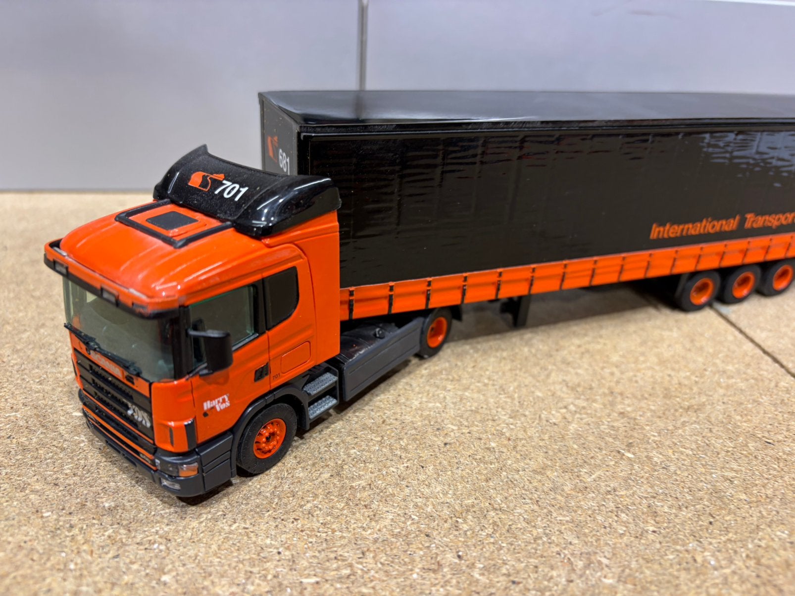 TEKNO SCANIA 124L HARRY VOS, Hobby en Vrije tijd, Modelauto's | 1:50, Ophalen of Verzenden, Gebruikt, Bus of Vrachtwagen, Tekno