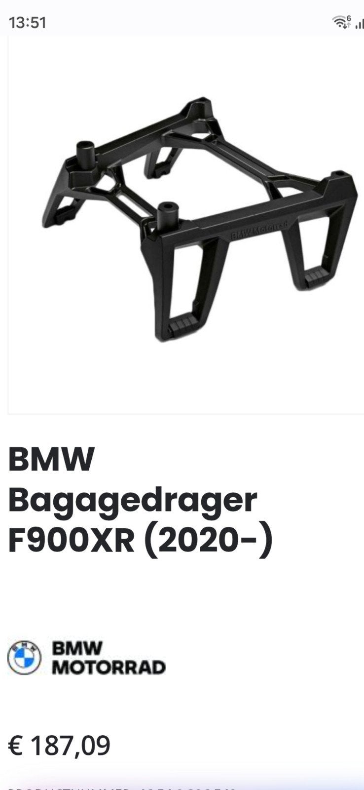 BMW Bagagedrager F900XR (2020-), Motoren, Ophalen of Verzenden, Nieuw