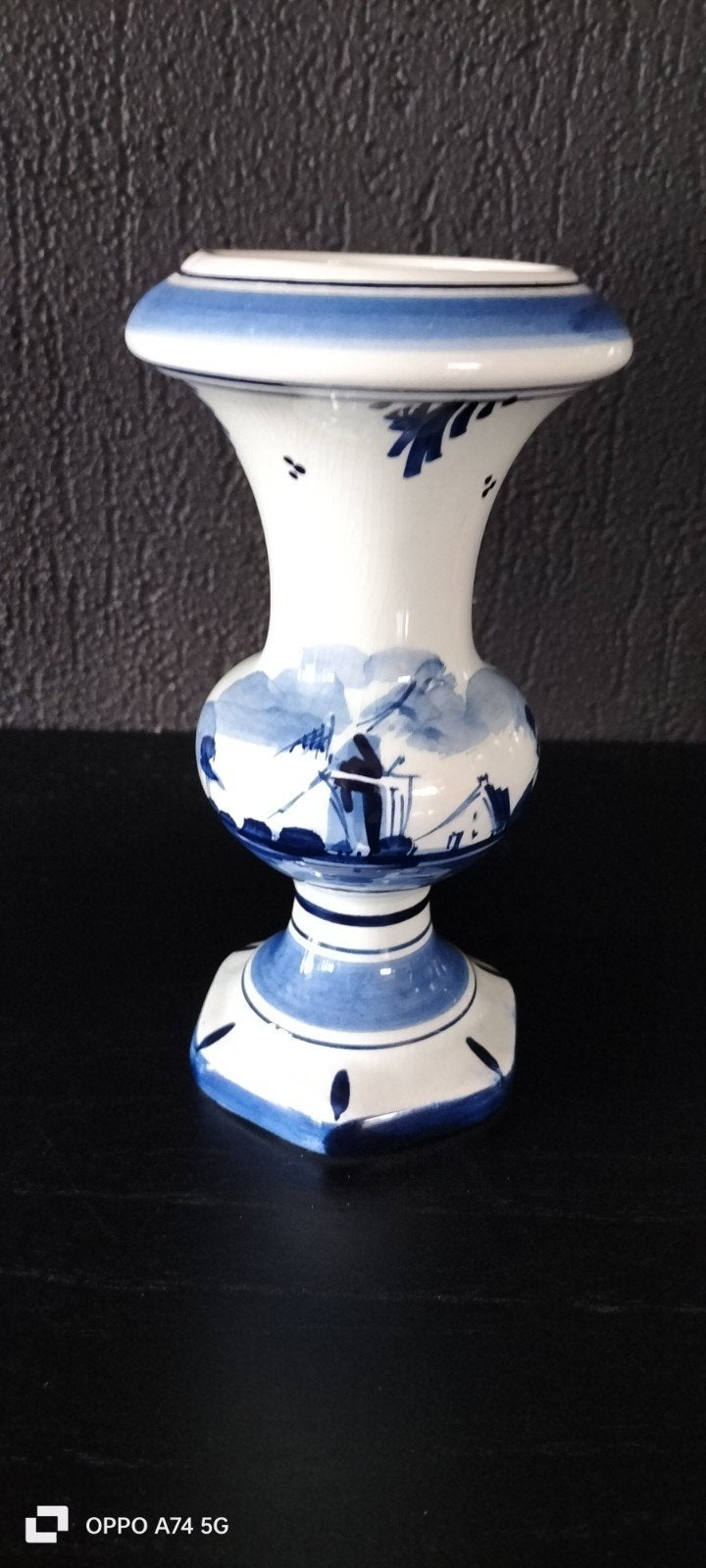 Mooi Delfts blauw vaasje - 18 cm hoog, Ophalen of Verzenden