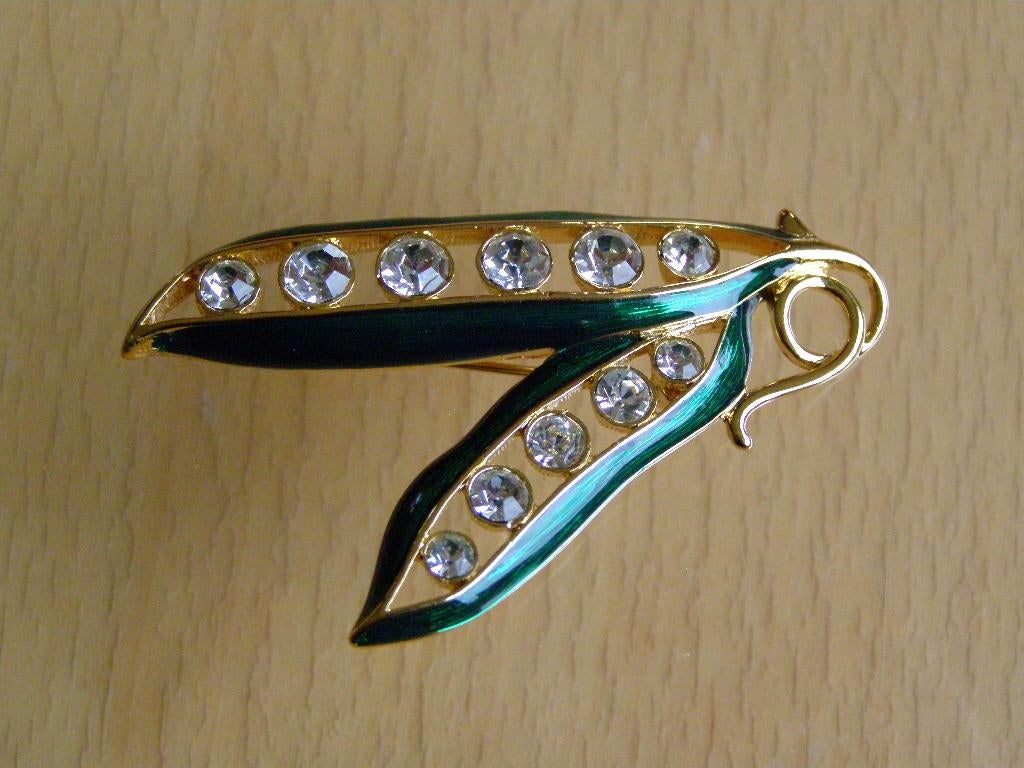 MONET VINTAGE BROCHE VERGULD STRASS 5,9 cm 13,5 gr PEULEN, Overige materialen, 4 tot 7 cm, Ophalen of Verzenden, Zo goed als nieuw