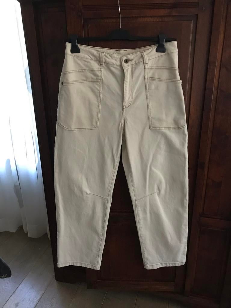 Mos Mosh beige cropped broek met zakken, Maat 38/40 (M), Beige, Ophalen of Verzenden, Zo goed als nieuw