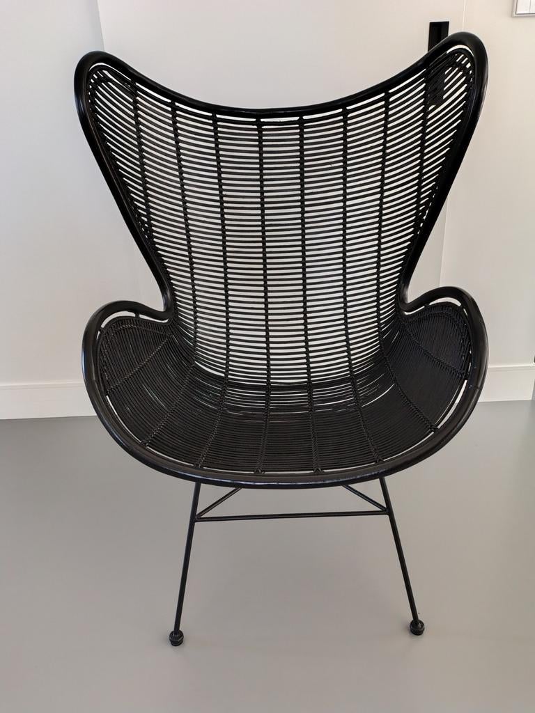 HKLiving egg Chair zwart, Huis en Inrichting, Ophalen, Zo goed als nieuw, Zwart, Eén
