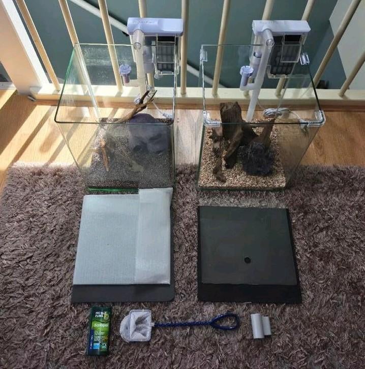Dennerle 30L cube | 2 stuks | aquarium(s), Ophalen, Dennerle, Zo goed als nieuw, Leeg aquarium