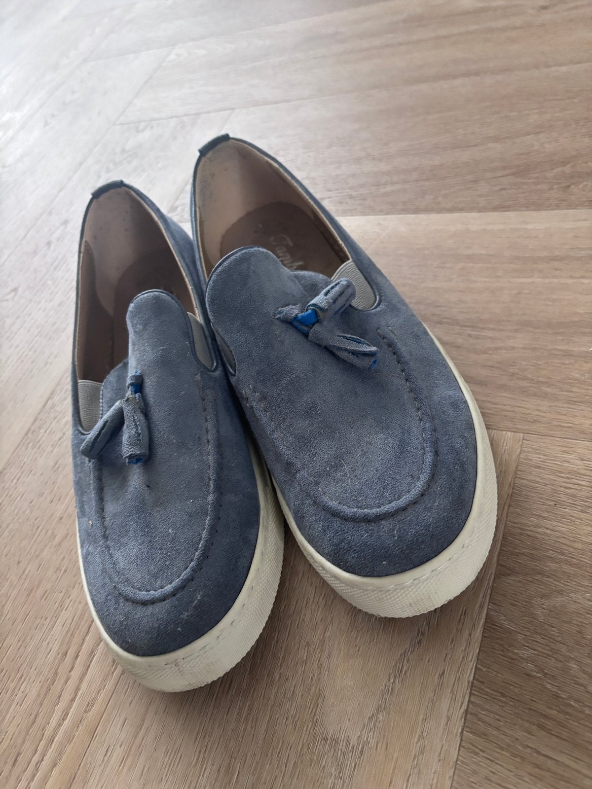 Tamboga suède instappers, Ophalen of Verzenden, Gedragen, Blauw, Instappers