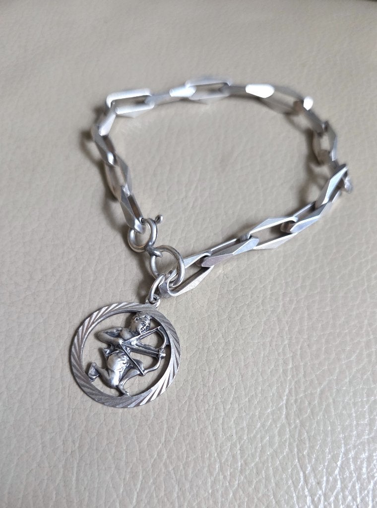 Prachtige zilveren (835) Closed Forever armband met 1 bedel, Sieraden, Tassen en Uiterlijk, Armbanden, Ophalen, Zo goed als nieuw
