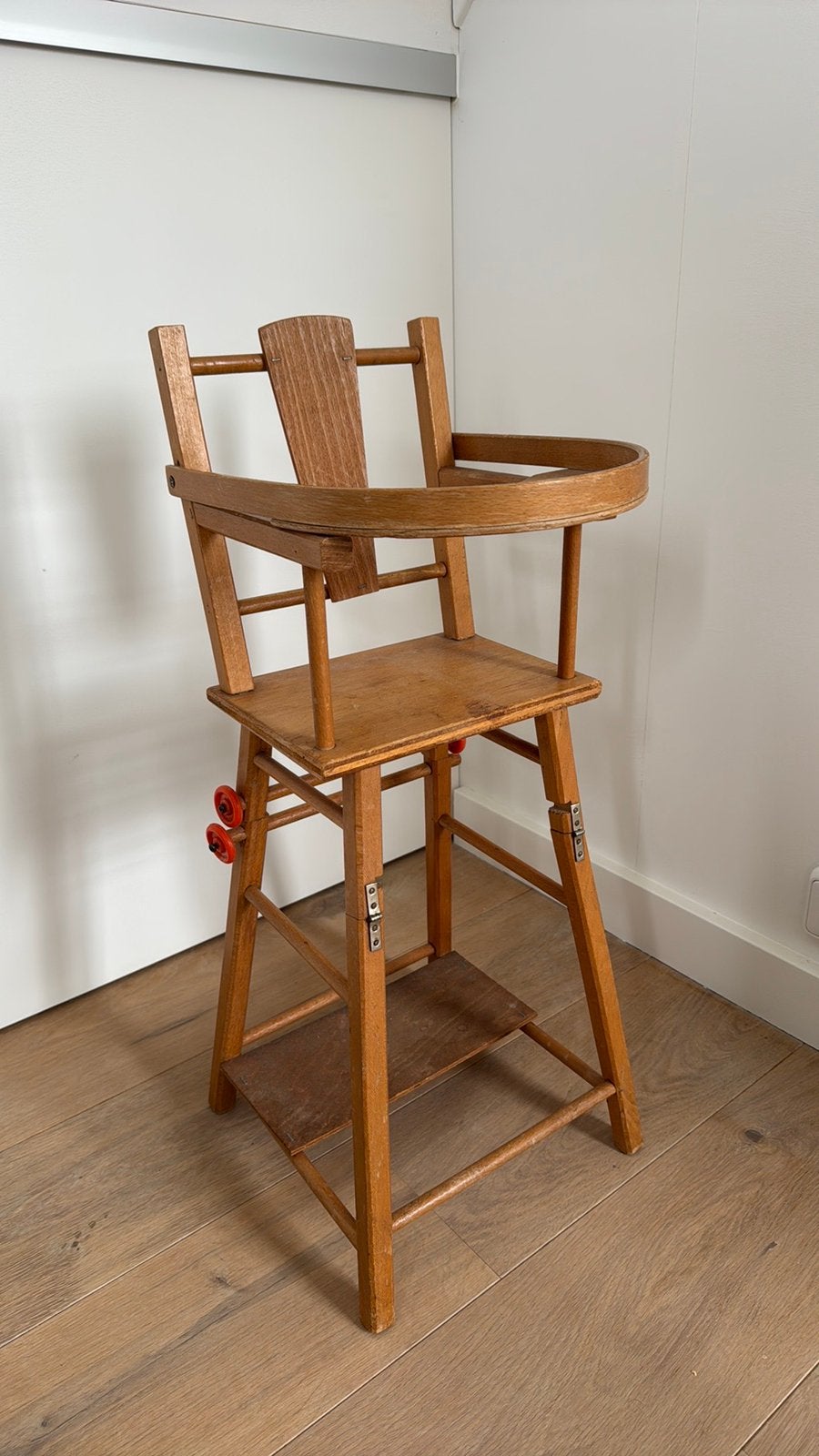 Vintage retro houten poppenstoel, Ophalen, Gebruikt