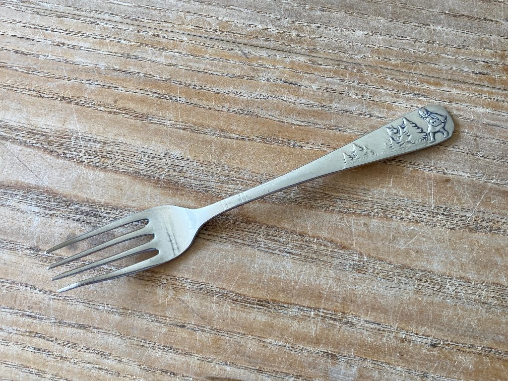 Vintage verzilverde kindervork vorkje Roodkapje - Gero B90, Antiek en Kunst, Ophalen of Verzenden