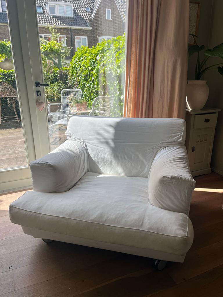 Linteloo fauteuil/loveseat met wasbare hoezen - Gratis af te, Huis en Inrichting, Ophalen of Verzenden, Gebruikt, Stof, 100 tot 125 cm