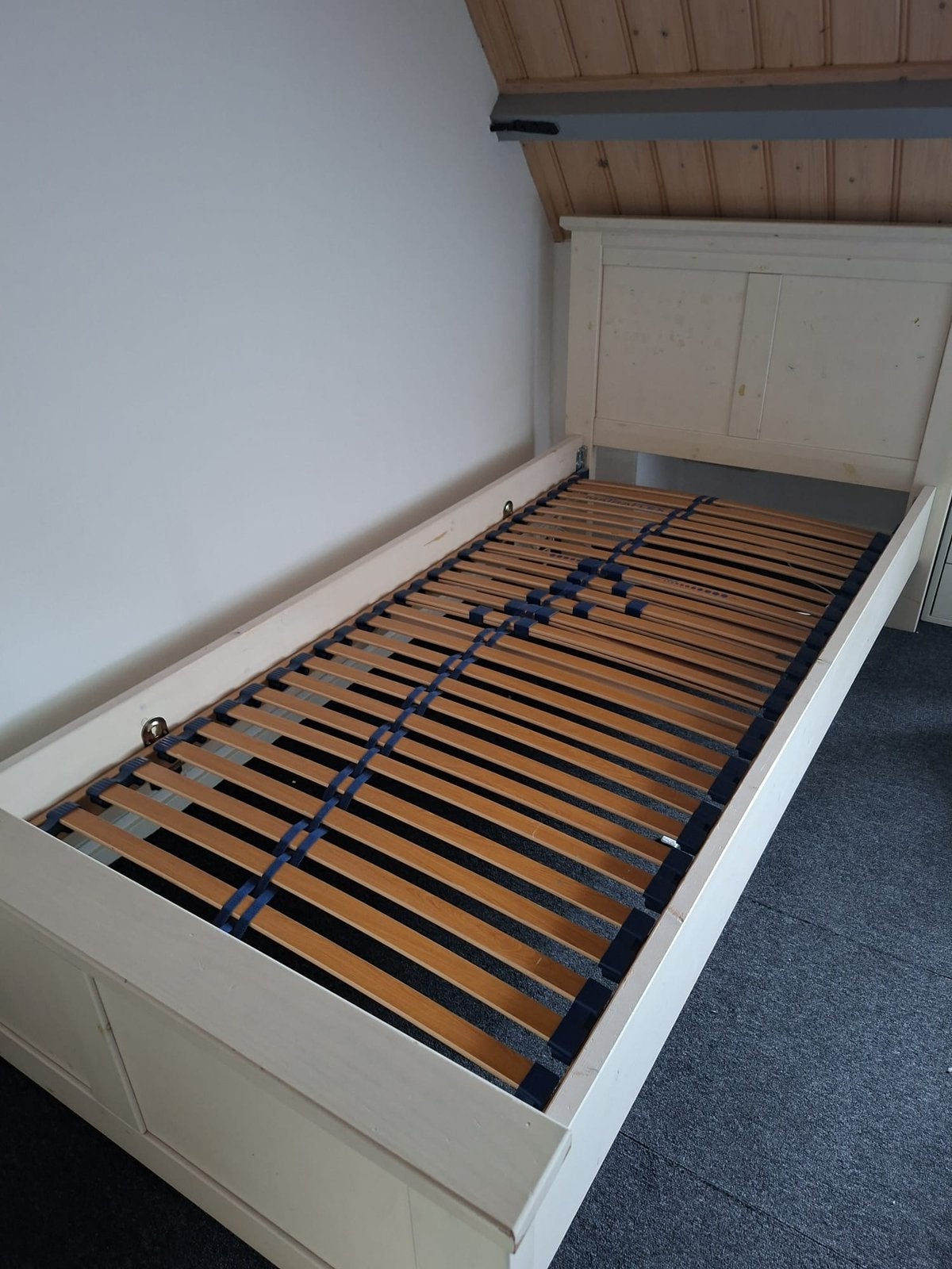 1 persoons bed white was, Ophalen, Gebruikt, 90 cm, Eenpersoons