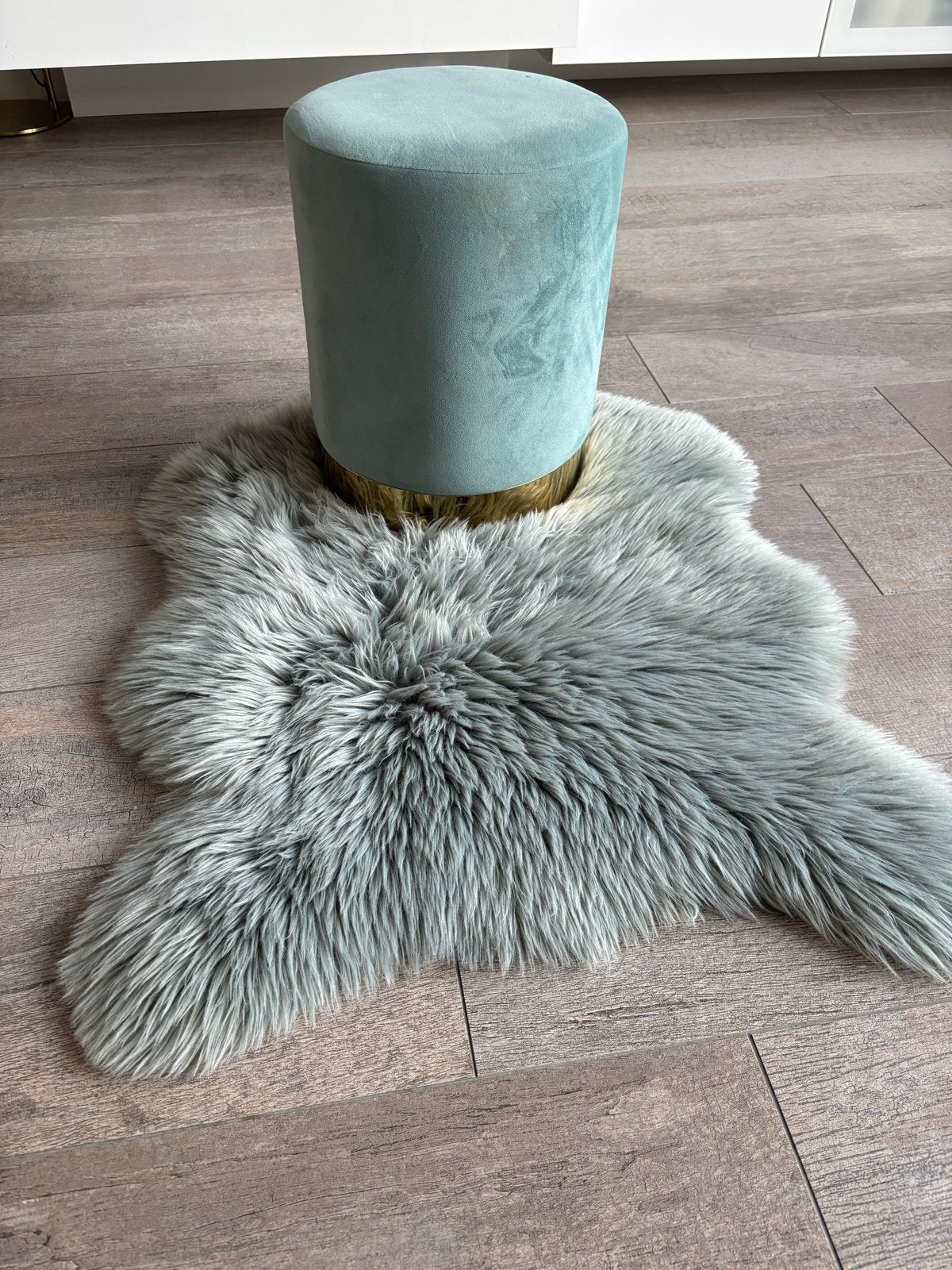 Poef met vloerkleedje, Ophalen, Minder dan 50 cm, Rond, Zo goed als nieuw