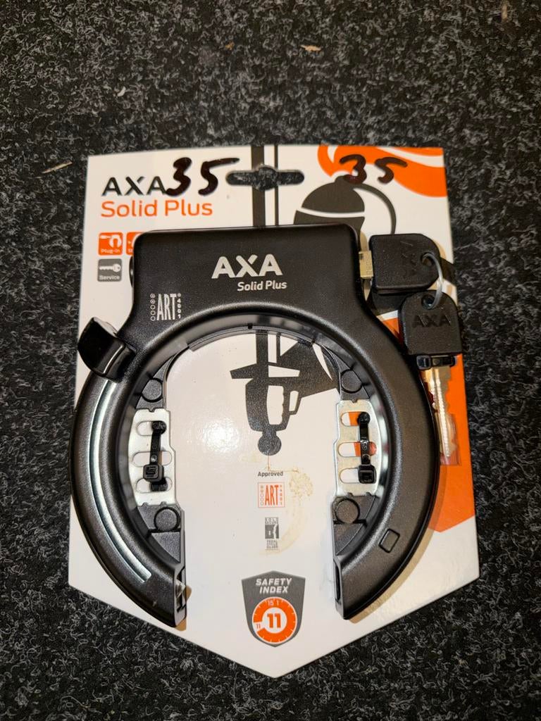 Nieuw AXA Solid Plus ART 2 Insteekslot Fietsslot, Fietsen en Brommers, Ophalen of Verzenden, Nieuw, Insteekslot