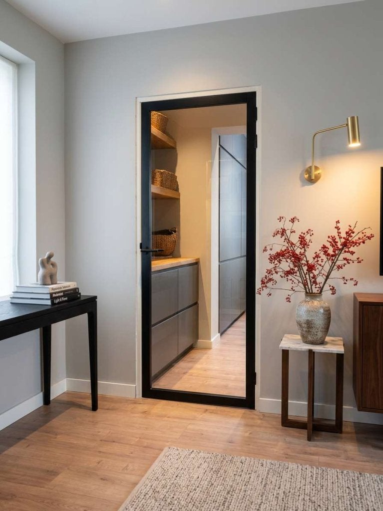 Staal look deur | industriële binnendeur  | helder glas, Niet ingevuld, 80 tot 100 cm, 215 cm of meer, Binnendeur