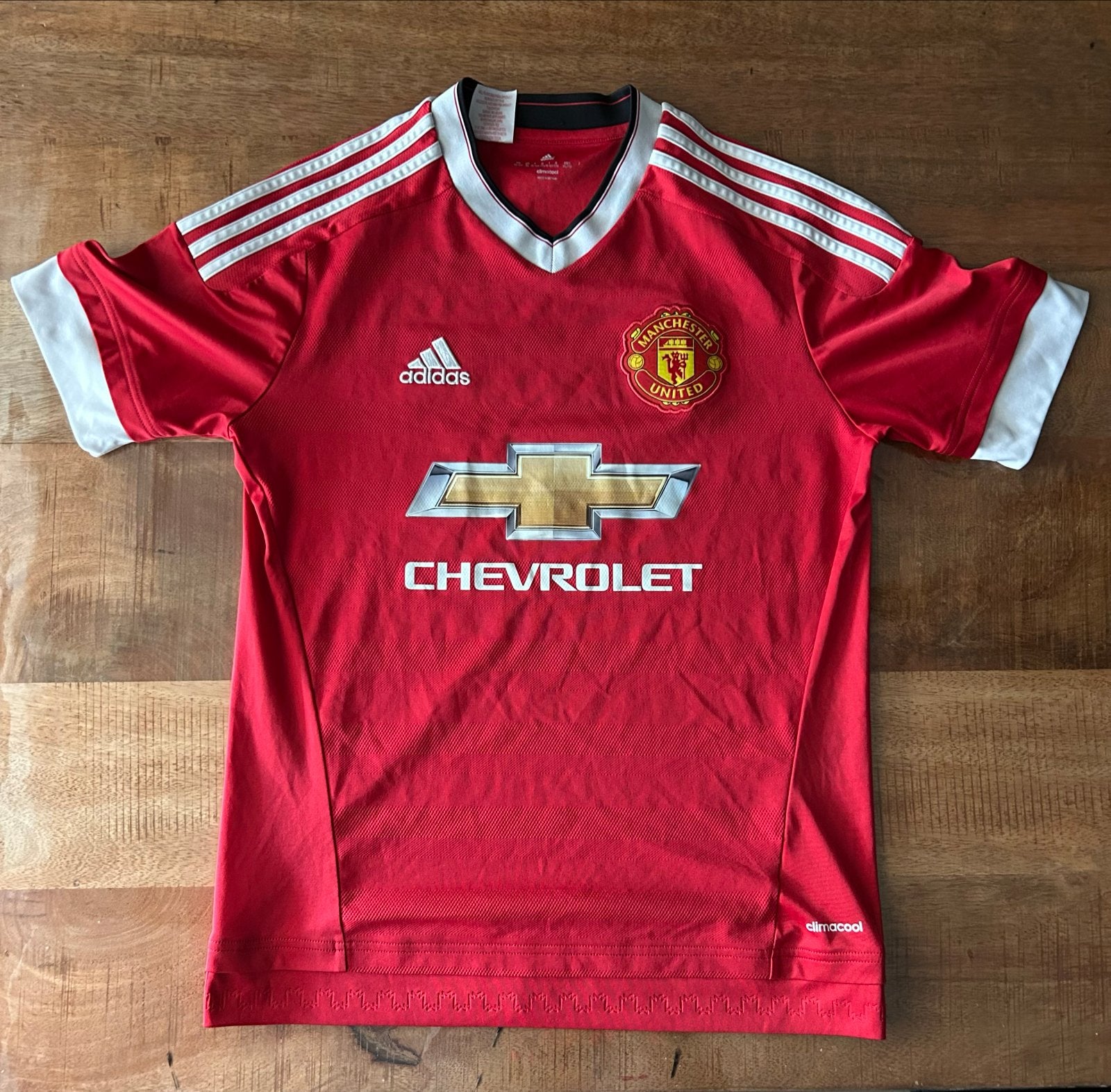 Manchester United Thuisshirt Adidas Climacool Maat 176, Kinderen en Baby's, Kinderkleding | Maat 176, Ophalen of Verzenden, Gebruikt