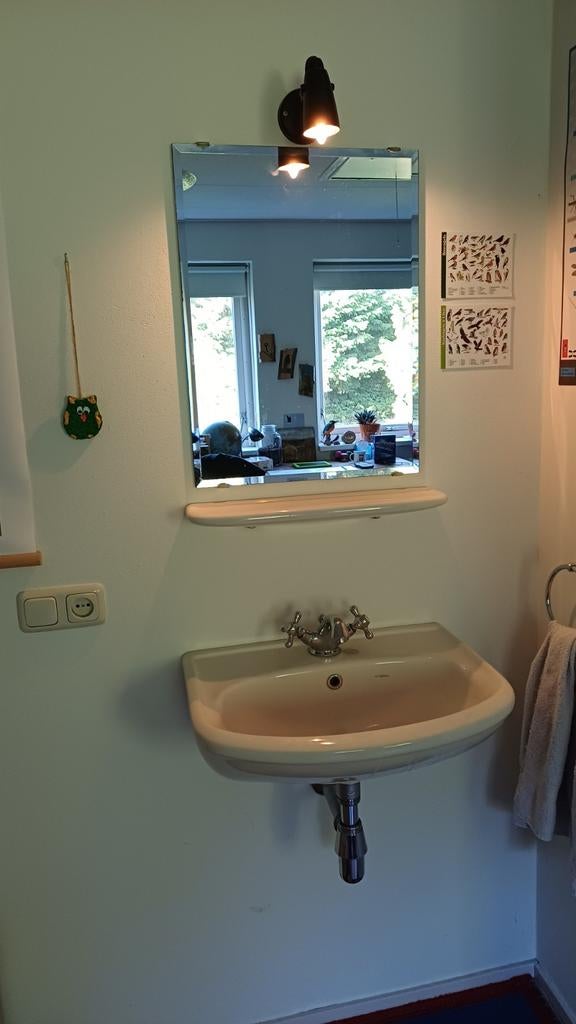 Zeer nette wasbak sphinx spiegel plancet grohe kraan, Zo goed als nieuw, Minder dan 100 cm, Wasbak of Wastafel, 25 tot 50 cm