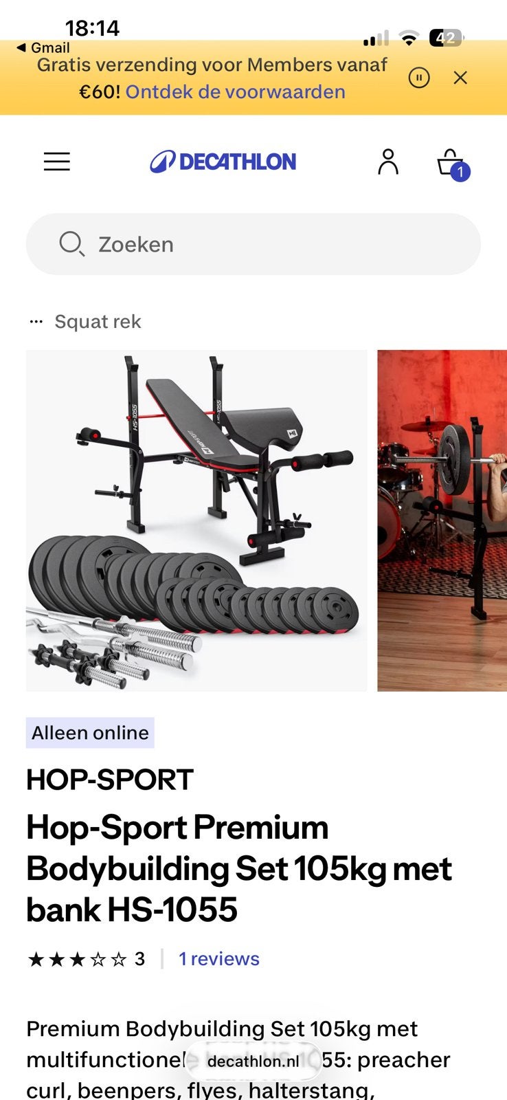 Bodybuilding Set 105kg, Ophalen of Verzenden, Zo goed als nieuw, Krachtstation