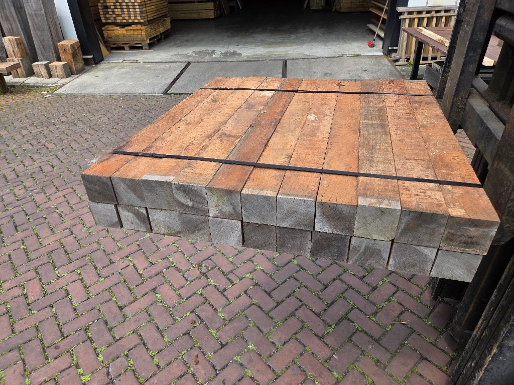 22 Hardhouten palen 8x8 cm - 1.00 m lang - nr: HB92, Ophalen, Palen, Nieuw, Hardhout