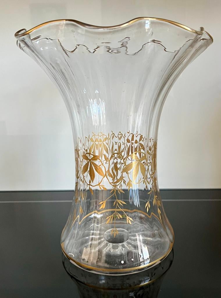Vaas Kristal Goud, Huis en Inrichting, Woonaccessoires | Vazen, Nieuw, Overige kleuren, Minder dan 50 cm, Glas, Ophalen of Verzenden
