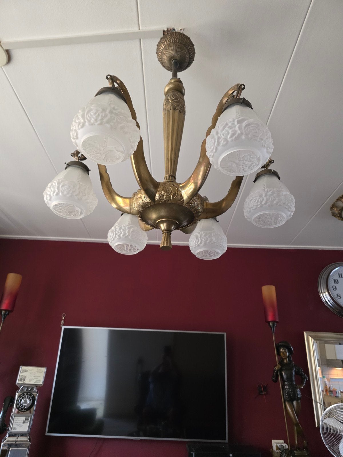artdeco lamp 1920 brons, Ophalen, Gebruikt, Metaal, Artdeco