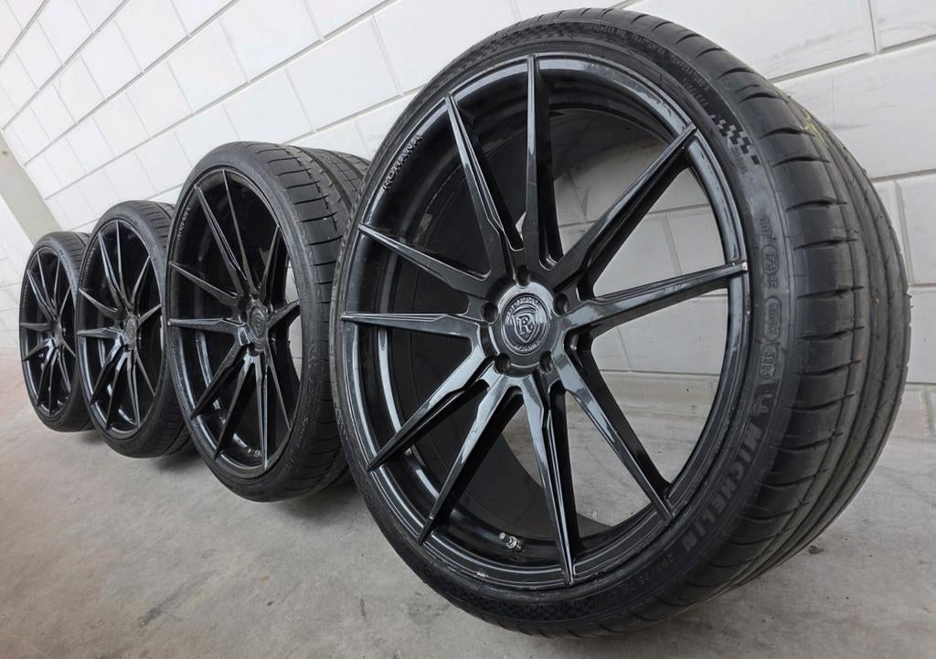Rohana RFX2 22 inch velgen met nieuwe Michelin,Bmw velgen 22, Gebruikt, 295 mm, Banden en Velgen, Personenwagen