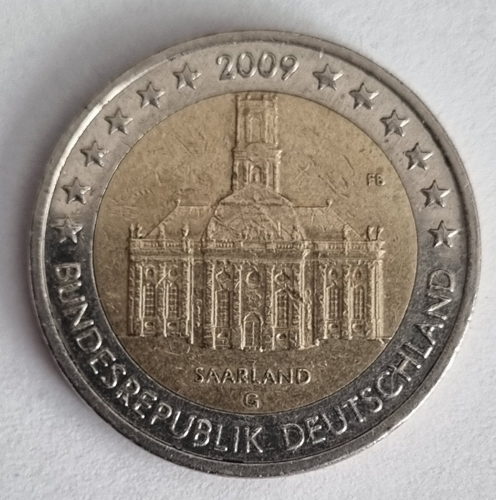 2 Euro munt Duitsland 2009 Saarland, letter G, Ophalen of Verzenden, Duitsland, 2 euro, Losse munt