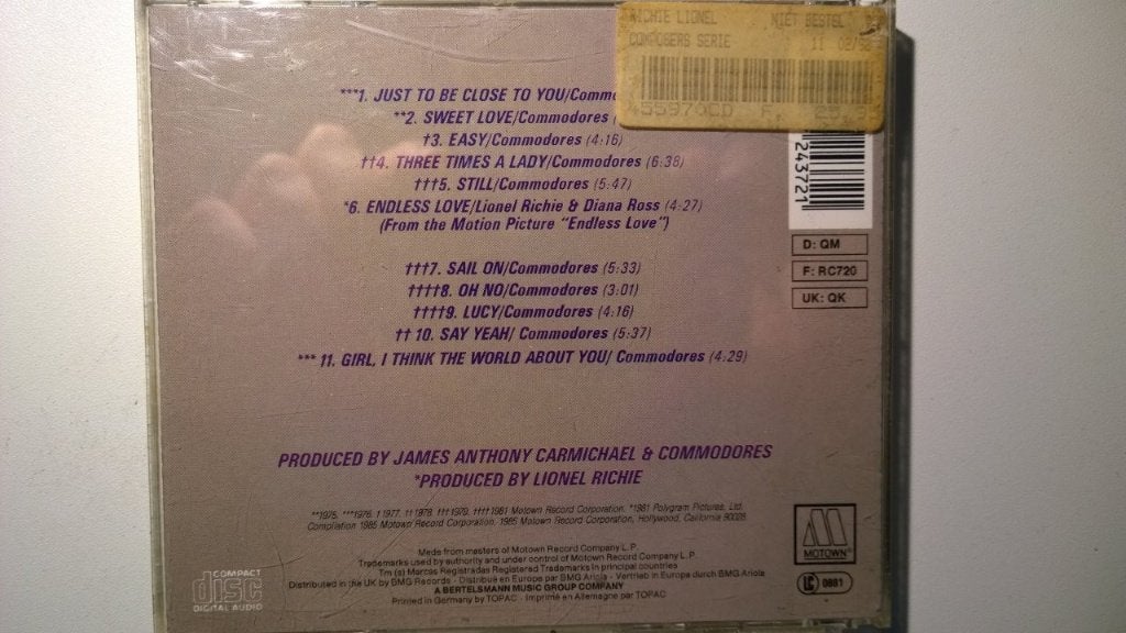 Lionel Richie - Lionel Richie The Composer, Ophalen of Verzenden, 1980 - 1989, Zo goed als nieuw, Soul of Nu Soul