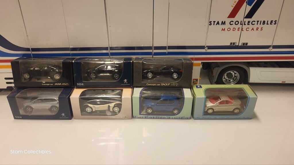 7x Norev 3" Peugeot Collection. 3008,5008,907,206,206cc etc., Hobby en Vrije tijd, Gebruikt, Auto, Ophalen of Verzenden